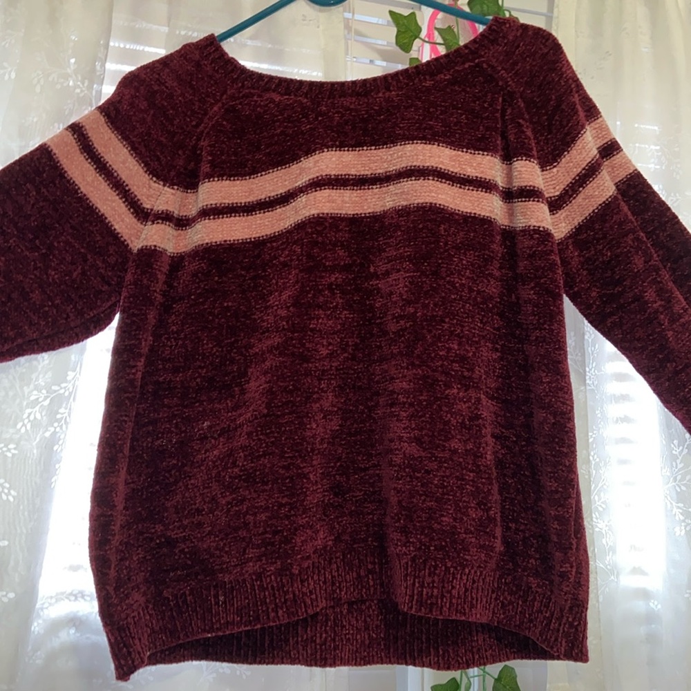 magenta and pink soft knit sweater